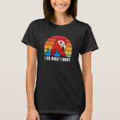 Ik doe wat ik wil dat papegaai ik groene Macaw T-shirt (Voorkant)