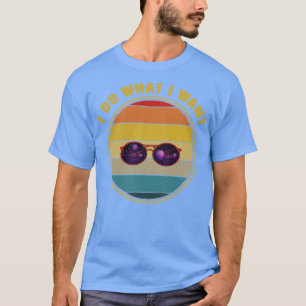 Ik doe wat ik wil Galaxy zonnebril verontrust T-shirt
