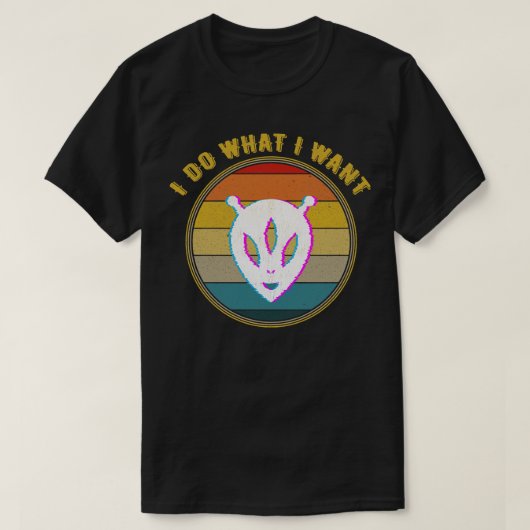 Ik doe wat ik wil glitch verontrust t-shirt (Design voorkant)