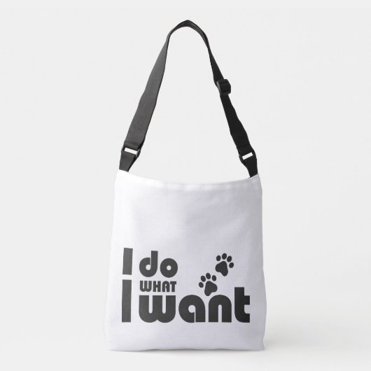 Ik doe wat ik wil, grappig Kattenhondje Crossbody Tas (Voorkant)