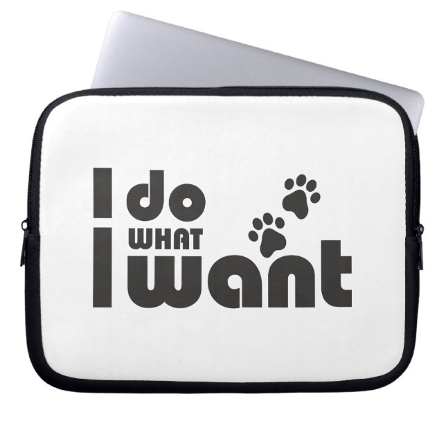Ik doe wat ik wil, grappig Kattenhondje Laptop Sleeve (Voorkant)