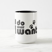 Ik doe wat ik wil, grappig Kattenhondje Mok (Midden)