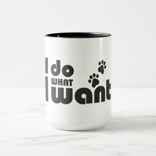 Ik doe wat ik wil, grappig Kattenhondje Mok (Midden)