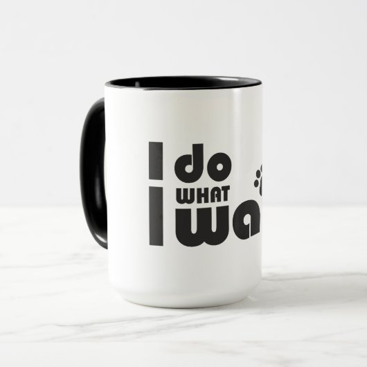 Ik doe wat ik wil, grappig Kattenhondje Mok (Voorkant links)