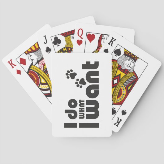 Ik doe wat ik wil, grappig Kattenhondje Pokerkaarten (Achterkant)