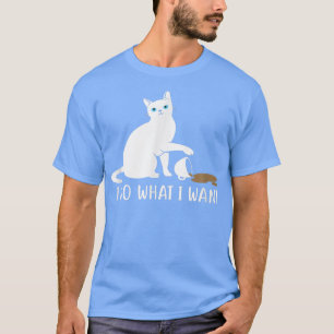 Ik doe wat ik wil grappige kat en koffie t-shirt