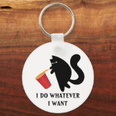 Ik doe wat ik wil Grappige Kat Sleutelhanger (Voorkant)