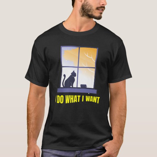 Ik doe wat ik wil, grappige kat t-shirt (Voorkant)