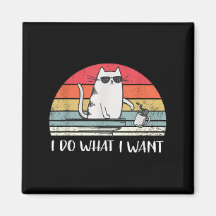 Ik doe wat ik wil grappige zwarte kat liefhebbers magneet