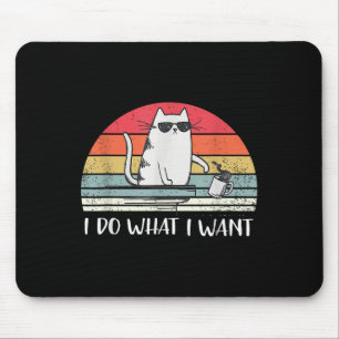 Ik doe wat ik wil grappige zwarte kat liefhebbers  muismat