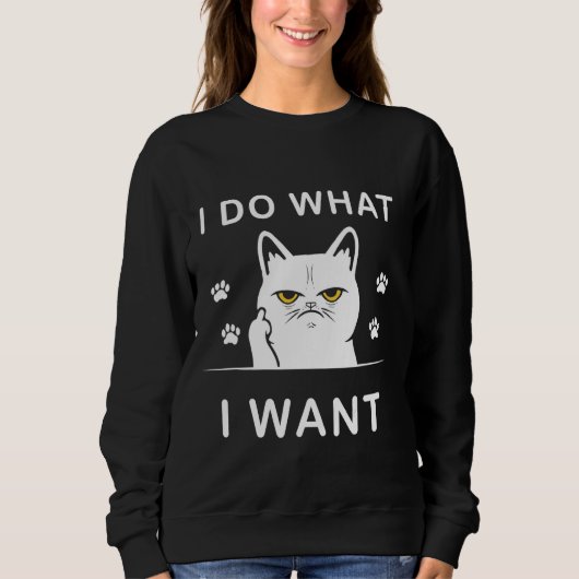 Ik doe wat ik wil, kat grappig met m'n kat. trui (Voorkant)