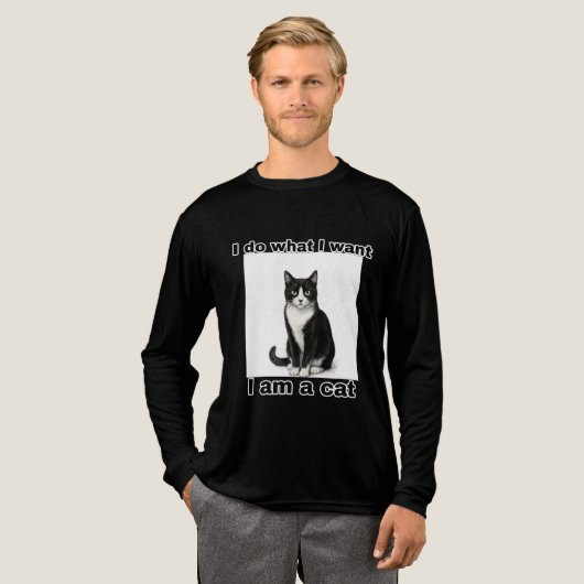 Ik Doe Wat Ik Wil – Kat Houding Poster Tri-Blend Shirt (Voorkant)