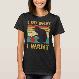 Ik Doe Wat Ik Wil Kat Koffie Zwarte Kat Rode Beker T-shirt