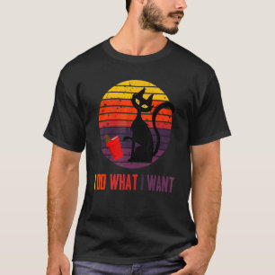 Ik Doe Wat Ik Wil Kat Koffie Zwarte Kat Rode Beker T-shirt