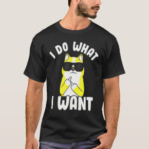 Ik Doe Wat Ik Wil Kat Koffie Zwarte Kat Rode Beker T-shirt
