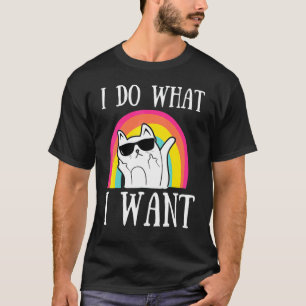 Ik Doe Wat Ik Wil Kat Koffie Zwarte Kat Rode Beker T-shirt