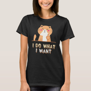 Ik Doe Wat Ik Wil Kat Koffie Zwarte Kat Rode Beker T-shirt