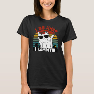 Ik Doe Wat Ik Wil Kat Koffie Zwarte Kat Rode Beker T-shirt