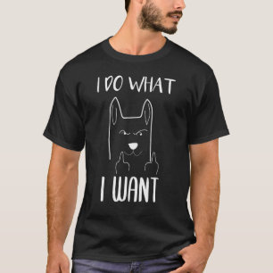 Ik Doe Wat Ik Wil Kat Koffie Zwarte Kat Rode Beker T-shirt
