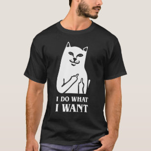 Ik Doe Wat Ik Wil Kat Koffie Zwarte Kat Rode Beker T-shirt