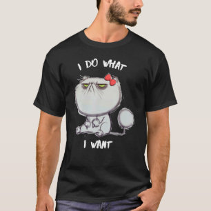 Ik Doe Wat Ik Wil Kat Koffie Zwarte Kat Rode Beker T-shirt