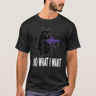 Ik Doe Wat Ik Wil Kat Met Pistool Kat Grappige Kat T-shirt
