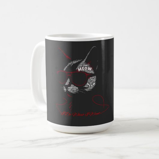 Ik Doe Wat Ik Wil Kat Typografie Koffiemok (Voorkant links)