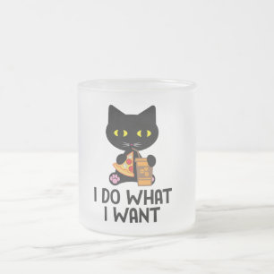 Ik doe wat ik wil   Katten houden van design Matglas Koffiemok