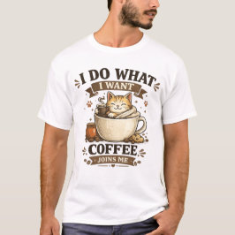 Ik Doe Wat Ik Wil Koffie Grappige Kattenliefhebber T-shirt