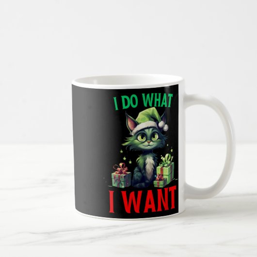 Ik doe wat ik wil Leuke Katten Kerst Kat Lelijke K Koffiemok (Rechts)