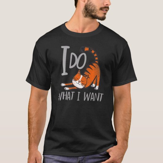 Ik doe wat ik wil met mijn kat t-shirt (Voorkant)
