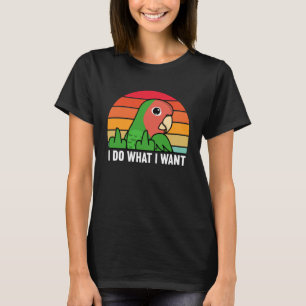 Ik Doe Wat Ik Wil Papegaai I Roze Gezicht Groene L T-shirt
