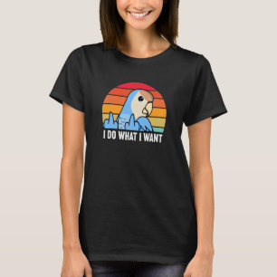 Ik Doe Wat Ik Wil Papegaai Ik Perzik Gezicht Blauw T-shirt