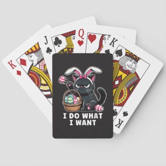 ik doe wat ik wil Pasen Kat Pokerkaarten (Achterkant)