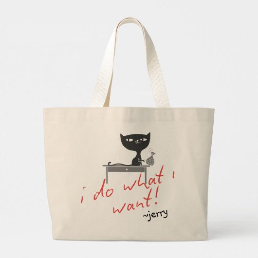 "Ik doe wat ik wil" Sassy Cat Attitude Grote Tote Bag (Achterkant)
