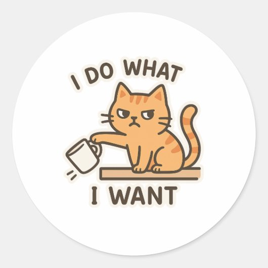 Ik doe wat ik wil – Sassy Cat Sticker (Voorkant)