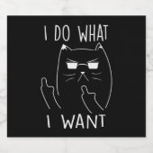 Ik doe wat ik wil sparkling wijnetiket (Enkel label)