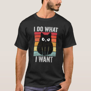 Ik doe wat ik wil Vintage Boze Kat T-shirt
