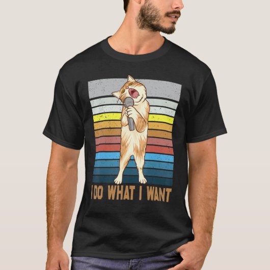 Ik Doe Wat Ik Wil Zwarte Kat 2 T-shirt (Voorkant)
