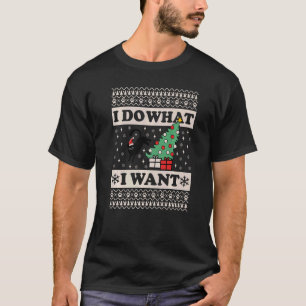Ik Doe Wat Ik Wil  Zwarte Kat Lelijk Kerstfeest T-shirt