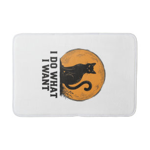 Ik Doe Wat Ik Wil Zwarte Kat Vintage T-Shirt Ontwe Badmat