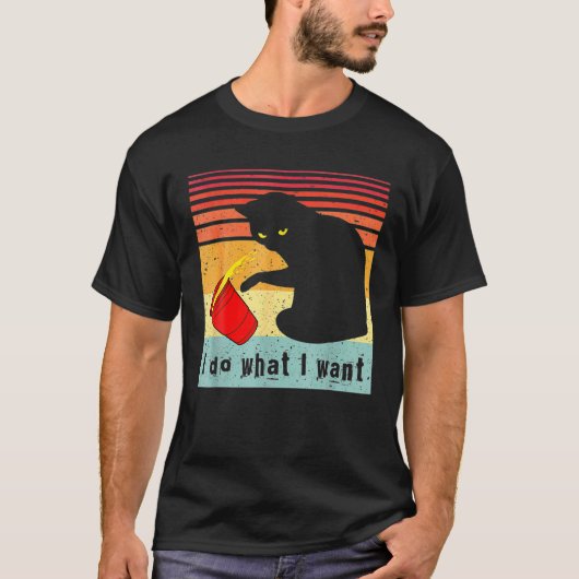 Ik doe wat ik zwarte kat wil t-shirt (Voorkant)