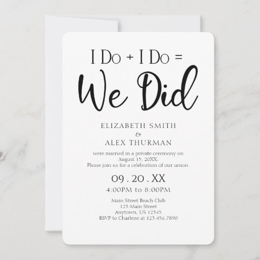 Ik doe = we hebben een uitnodiging gedaan voor het (Voorkant)