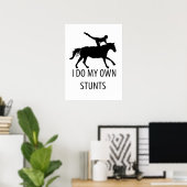 Ik doe zelf Stunts Vaulling Horseriding Poster (Thuiskantoor)