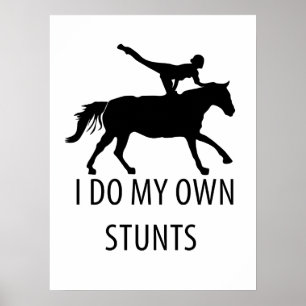 Ik doe zelf Stunts Vaulling Horseriding Poster
