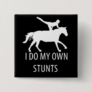 Ik doe zelf Stunts Vaulling Horseriding Vierkante Button 5,1 Cm