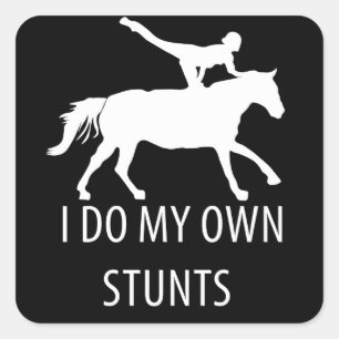 Ik doe zelf Stunts Vaulling Horseriding Vierkante Sticker