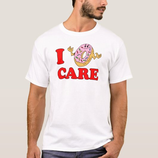 Ik Donut Care Cartoon Doughnut T-shirt (Voorkant)
