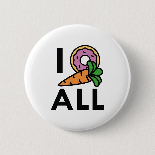 Ik Donut Carrot alles Ronde Button 5,7 Cm (Voorkant)