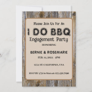 IK DOO BBQ Elegante Rustieke Houten Verlovingsfees Kaart